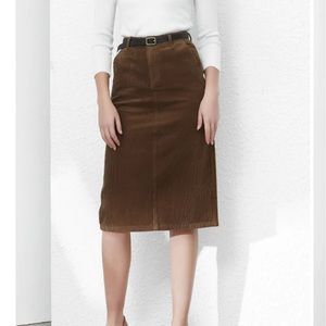 Straight corduroy skirt